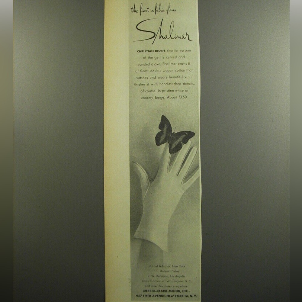 Authentic Vintage 1952 Christian Dior Shalimar Gloves | Pale Pink Leather with B - Picture 16 of 16
